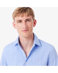 Lacoste Camisa de corte ajustado de popelín elástico de rayas