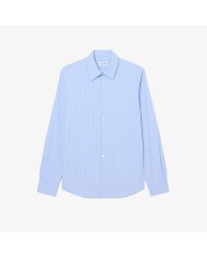 Lacoste Camisa de corte ajustado de popelín elástico de rayas