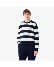 Lacoste Jersey con cuello marinero de algodón de rayas