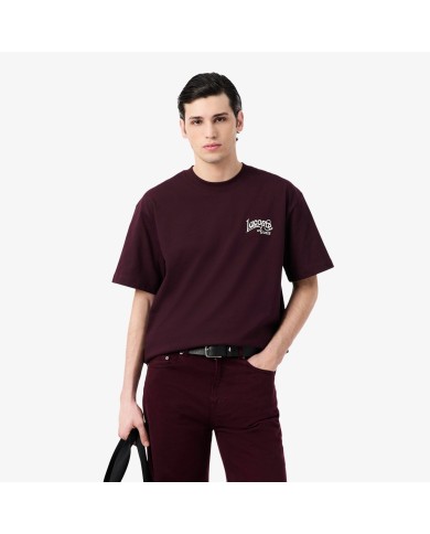 Lacoste Camiseta de punto jersey de algodón grueso con bordado