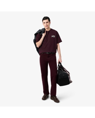 Lacoste Camiseta de punto jersey de algodón grueso con bordado