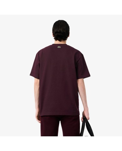 Lacoste Camiseta de punto jersey de algodón grueso con bordado