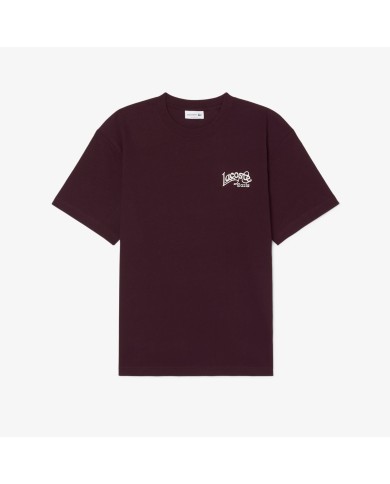 Lacoste Camiseta de punto jersey de algodón grueso con bordado