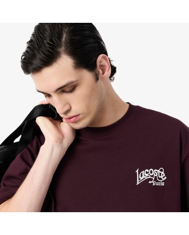 Lacoste Camiseta de punto jersey de algodón grueso con bordado