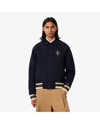 Lacoste Chaqueta con insignia de estilo universitario y de fabricación francesa