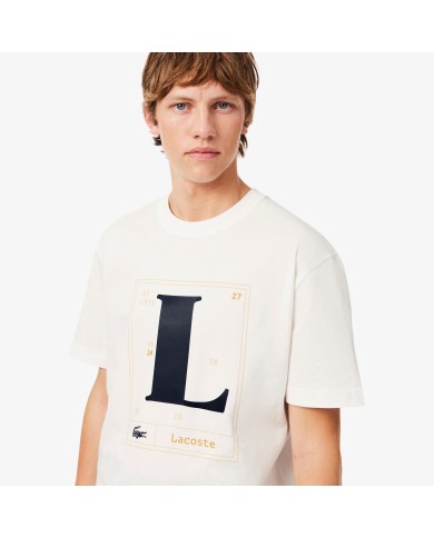 Lacoste Camiseta estampada de punto jersey de algodón