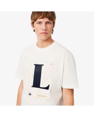 Lacoste Camiseta estampada de punto jersey de algodón