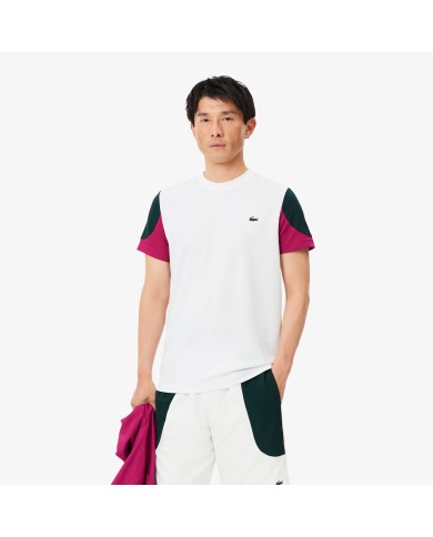Lacoste Camiseta deportiva con bloques de color estampados