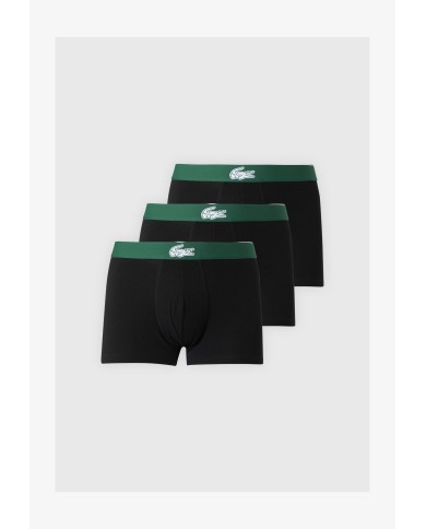 Lacoste Bóxer Pack de 3 calzoncillos con cocodrilo de punto jersey elástico