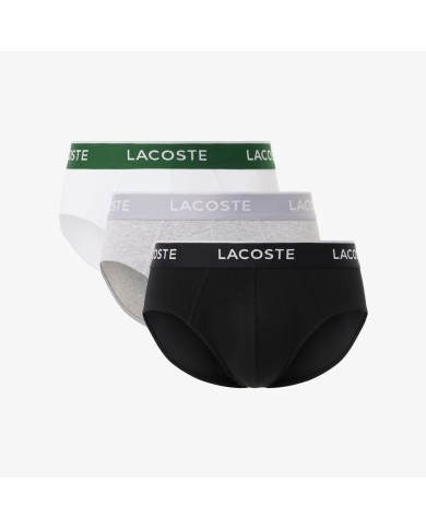 Lacoste Calzoncillos Pack de 3 slips de algodón liso con logotipo
