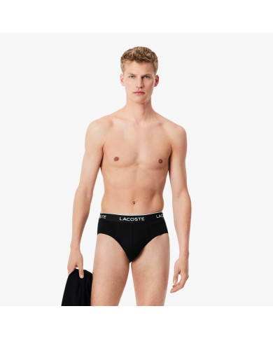 Lacoste Calzoncillos Pack de 3 slips de algodón liso con logotipo