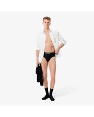 Lacoste Calzoncillos Pack de 3 slips de algodón liso con logotipo