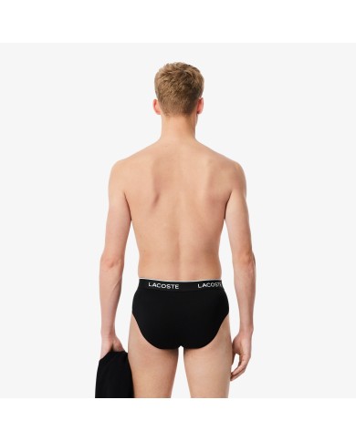 Lacoste Calzoncillos Pack de 3 slips de algodón liso con logotipo