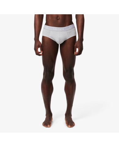 Lacoste Calzoncillos Pack de 3 slips de algodón liso con logotipo
