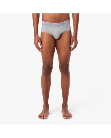 Lacoste Calzoncillos Pack de 3 slips de algodón liso con logotipo