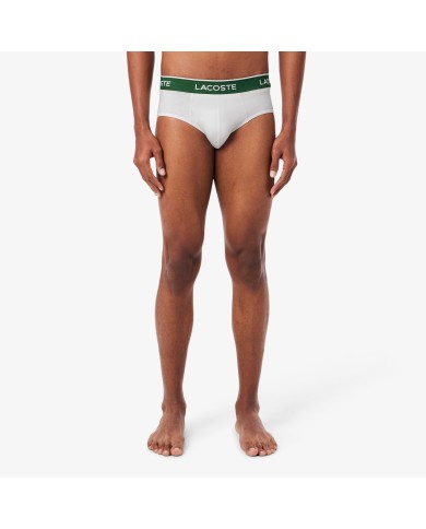 Lacoste Calzoncillos Pack de 3 slips de algodón liso con logotipo