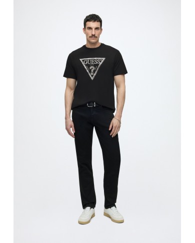 Guess Camiseta CN SS Triangle Leaves Embroide