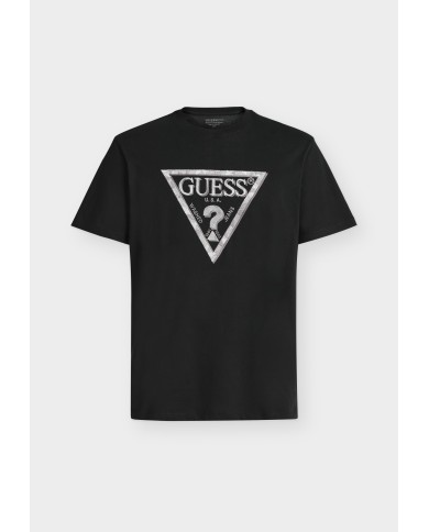 Guess Camiseta CN SS Triangle Leaves Embroide