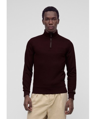 Lacoste Sudadera de cuello alto con cremallera y estampado en relieve