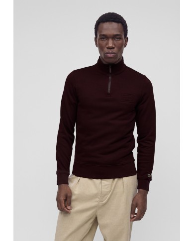 Lacoste Sudadera de cuello alto con cremallera y estampado en relieve