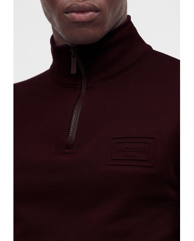 Lacoste Sudadera de cuello alto con cremallera y estampado en relieve