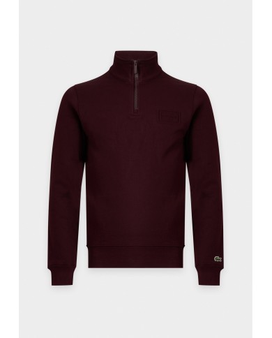 Lacoste Sudadera de cuello alto con cremallera y estampado en relieve