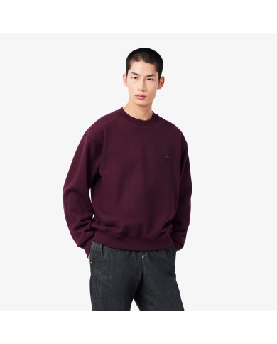 Lacsote Sudadera de cuello redondo de felpa con bordado