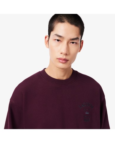 Lacsote Sudadera de cuello redondo de felpa con bordado