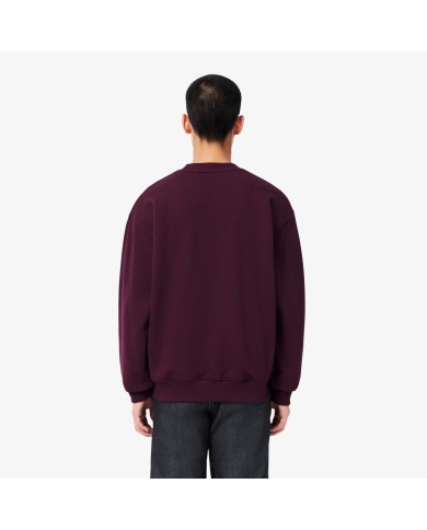 Lacsote Sudadera de cuello redondo de felpa con bordado