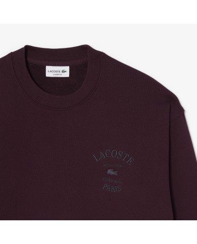 Lacsote Sudadera de cuello redondo de felpa con bordado