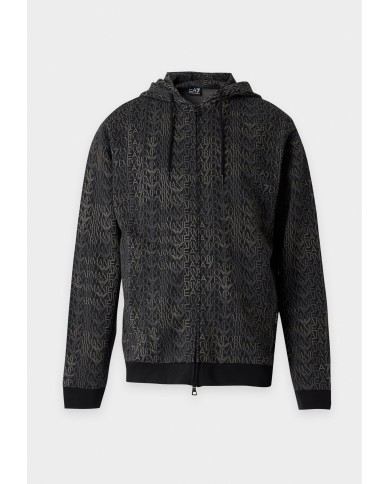 EA7 Emporio Armani Chaqueta Chándal Train Logo Series M Hoodie FZ Monogram