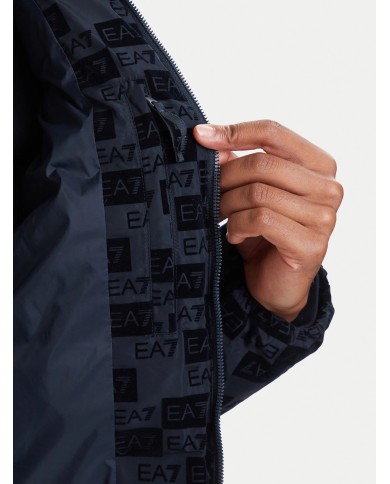 EA7 Emporio Armani Chaqueta Mountain M Poly Down Hooded Jacket Monomgram Velvet