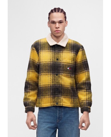 Tommy Jeans Sobrecamisa oversize con cuello de peluche