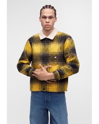 Tommy Jeans Sobrecamisa oversize con cuello de peluche
