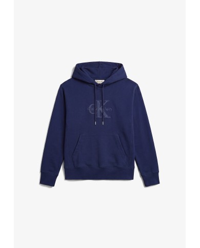 Calvin Klein Sudadera con capucha de felpa con logo denim