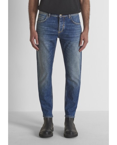 Antony Morato Pantalón Vaquero Argon Slim Ankle Lenght Fit in Authentic Chrome Deep Sky