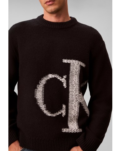 Calvin Klein Jersey con monograma de lana pura