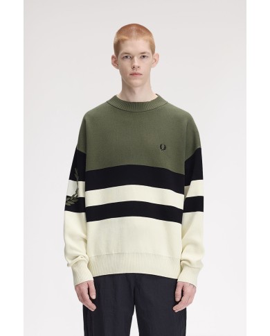 Fred Perry Jersey Tipped Graphic Jumper