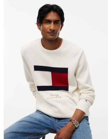 Tommy Hilfiger Jersey con cuello redondo y logo en intarsia