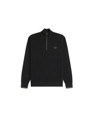Fred Perry Jersey Waffle Stitch Half Zip Jumper