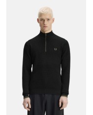 Fred Perry Jersey Waffle Stitch Half Zip Jumper