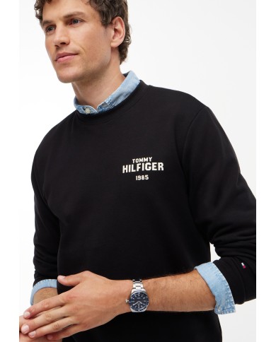 Tommy Hilfiger Sudadera 1985 de cuello redondo en felpa con logo