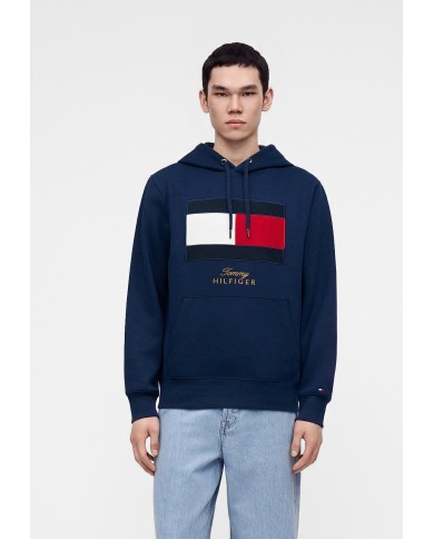 Tommy Hilfiger Sudadera de felpa con capucha y logo bordado