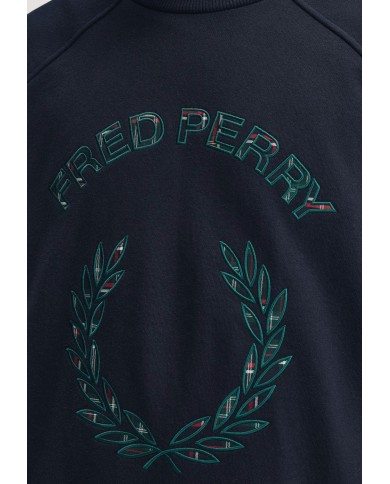 Fred Perry Sudadera FP Tartan Applique Sweatshirt