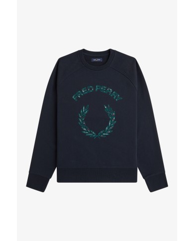 Fred Perry Sudadera FP Tartan Applique Sweatshirt