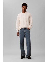 Calvin Klein Jersey LS Logo Cable Crew 3GG