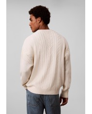 Calvin Klein Jersey LS Logo Cable Crew 3GG