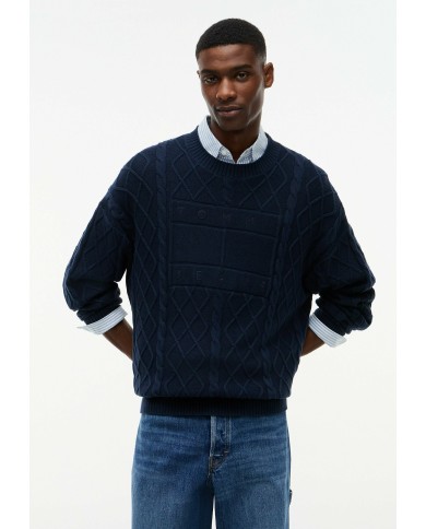 Tommy Jeans Jersey amplio de punto trenzado y de rombos