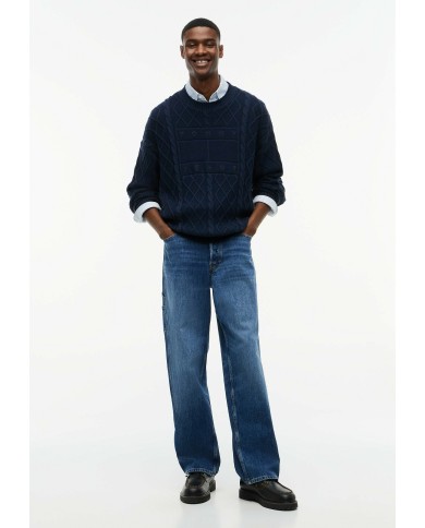 Tommy Jeans Jersey amplio de punto trenzado y de rombos
