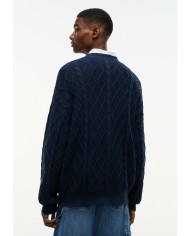 Tommy Jeans Jersey amplio de punto trenzado y de rombos